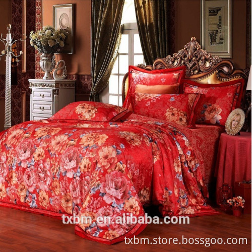 Factory supplier classic 4 piece 100% cotton bedding set flower printing
